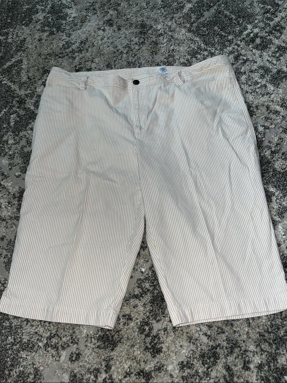 Light Beige Pinstripe Women's Bermuda Shorts
